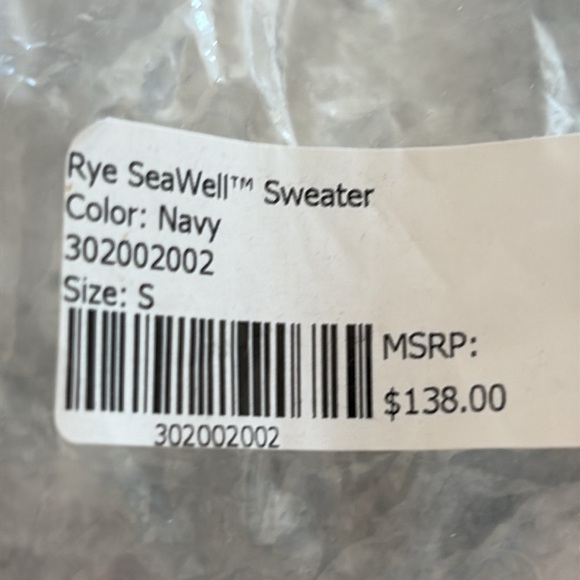 Long Wharf Women Rye SeaWell Sweater Small Navy Blue Shaker Thick Knit Warm EUC - Picture 8 of 8